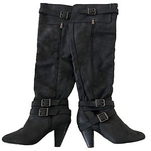 JustFab Yvon Black Knee High Boots